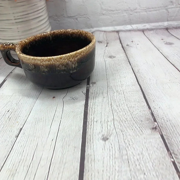 vintage brown drip pottery mug - Picture 5 of 8